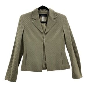 Jones New York Women's Blazer Olive Green Textured Career Business Jacket